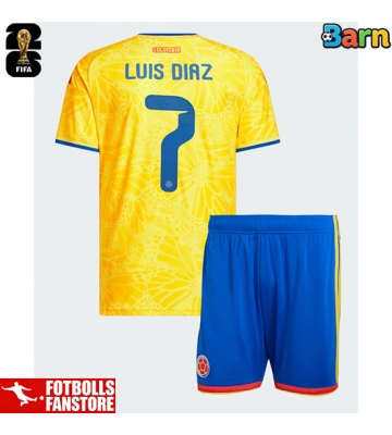 Colombia Luis Diaz #7 Hemmatröja Barn VM 2026 Kortärmad (+ Korta byxor)
